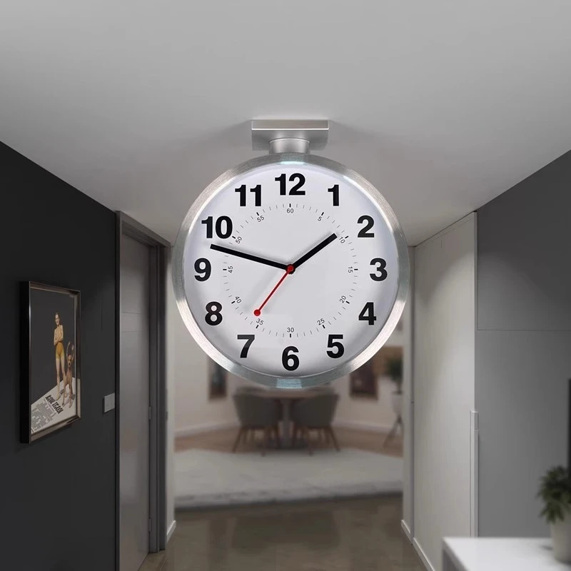 Metal Wall Clocks Double Sided Clock Bedroom Modern Elegant Design Watch Interior Luxury Magnetic Attraction Quartz Watches