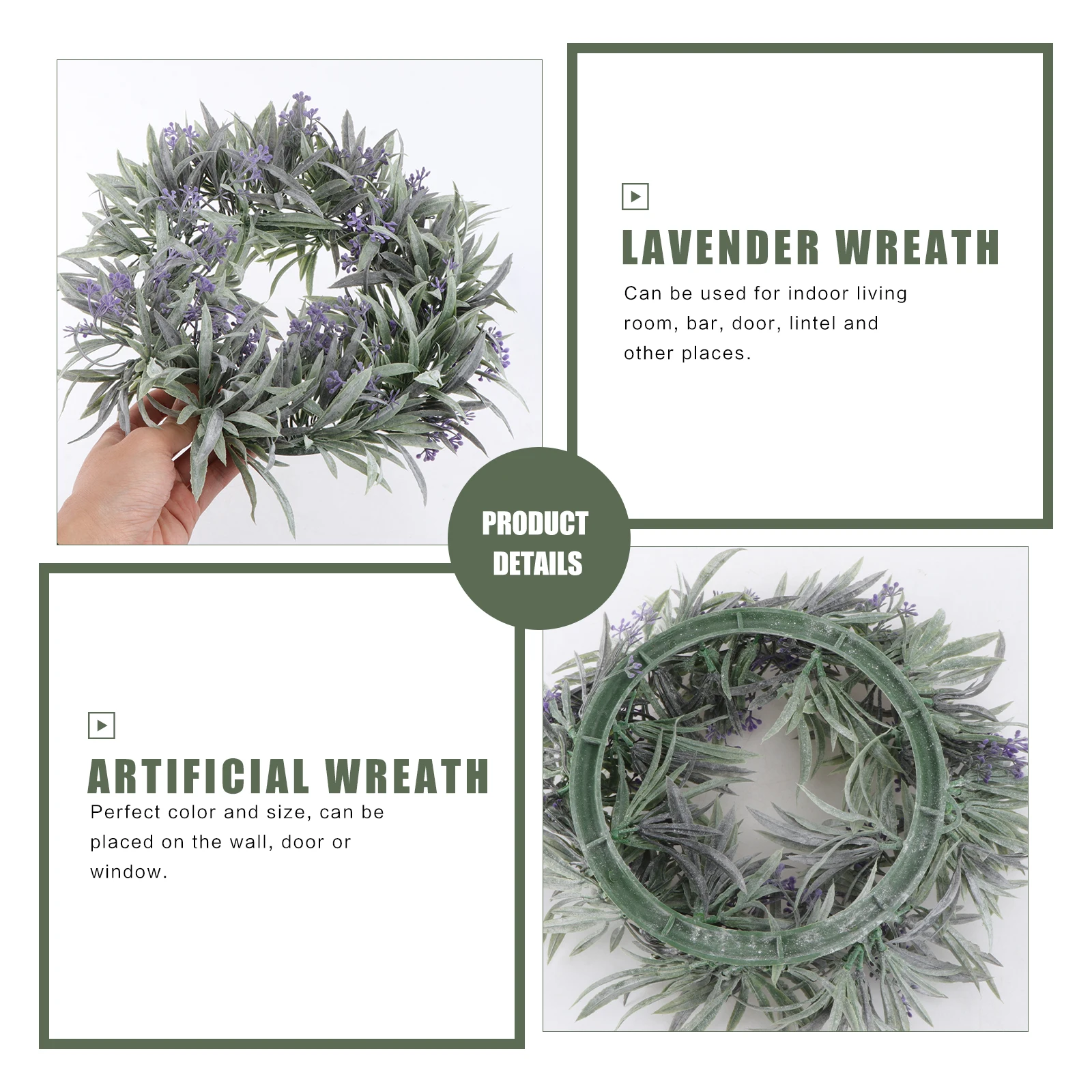 

Home Decor Wreath Ornament Lavender Decorative Door Decorate Simulation Garland Plastic Hanging Artificial