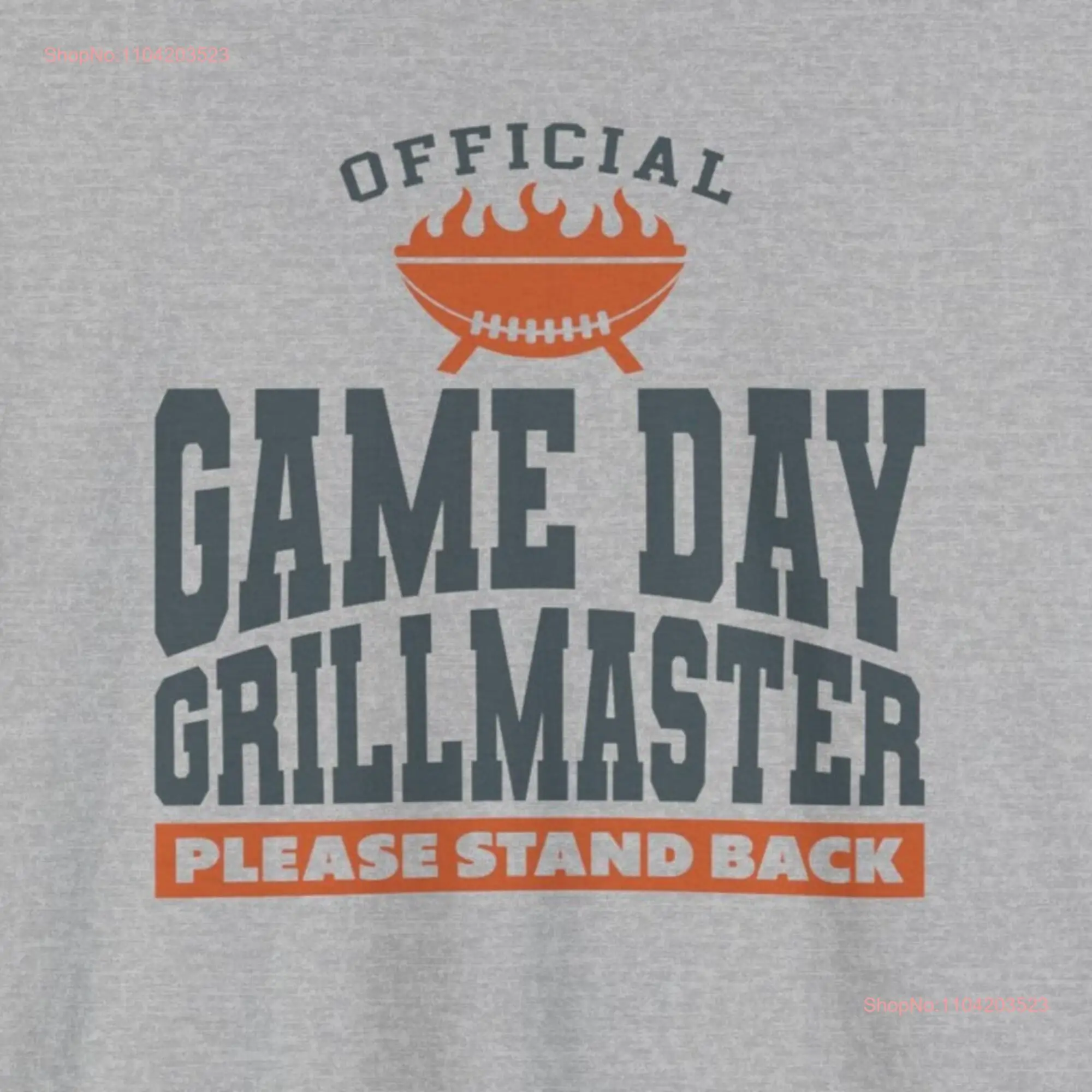 Gameday Grilling Tailgate Party T Shirt Official Game Day Grillmaster Tailgating Barbecue BBQ Dad  long or short sleeves