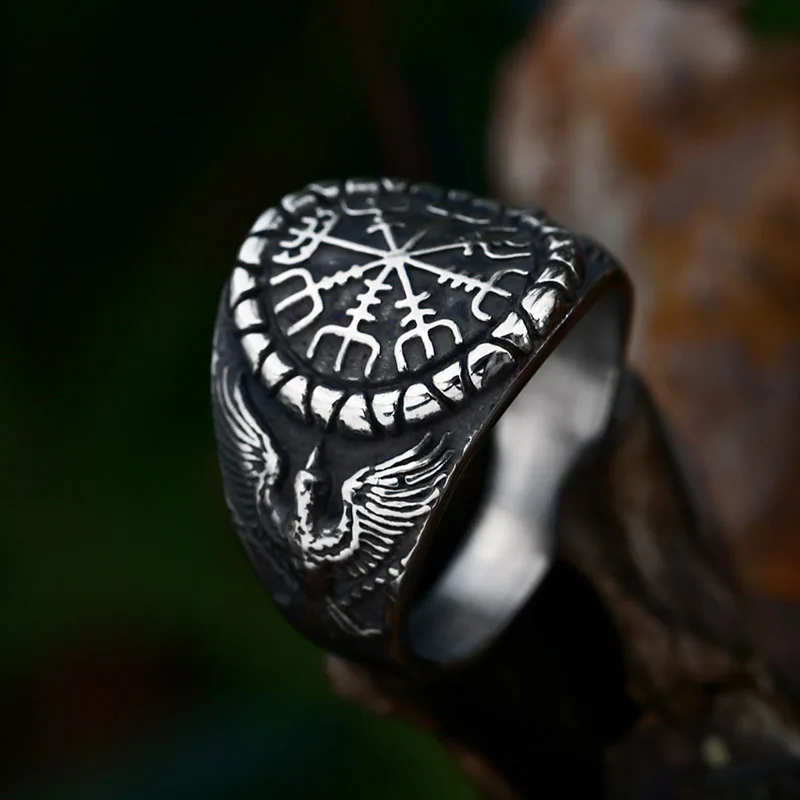 Beier 316L Stainless steel nose viking Talisman pattern men ring Odin Amulet Vegvisir scandinavian fashion jewelry BR8-1249