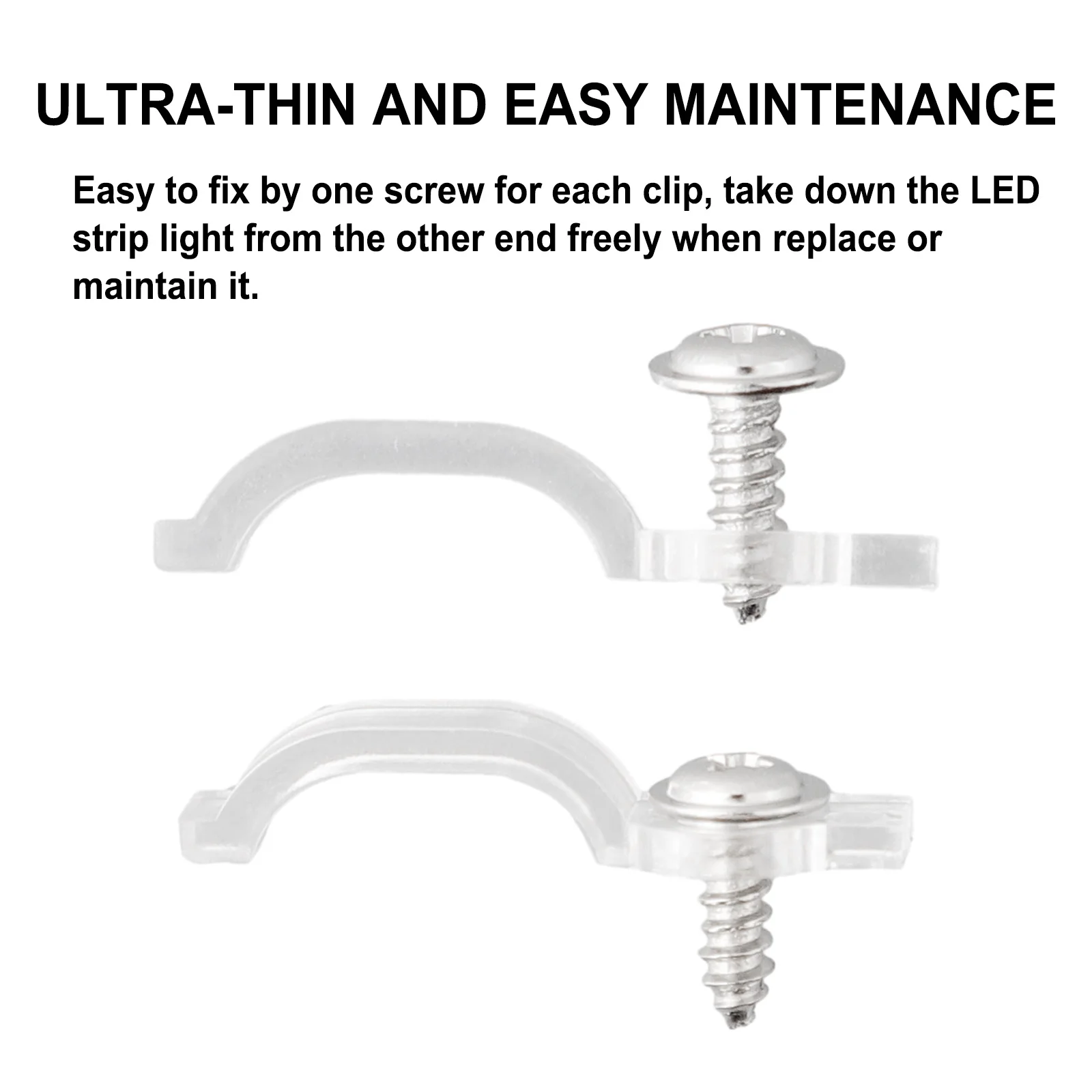 Nail Clippers Fixing Clips 50*Clips+50*Screws/100*Clips+100*Screws 1 Set For 5050 LED Strip Light Bar Fixing Clips