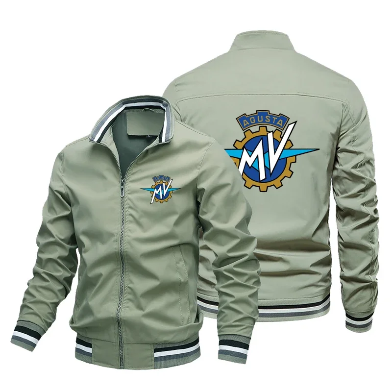 2023Spring and autumn high quality men's jacket trend new AGUSTA car logo printed men's Jacket breathable men's top