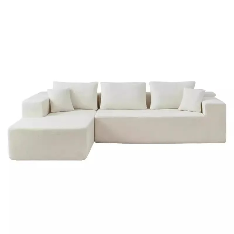 

Simple Living Room Custom Pure Foam One Piece Modular Corduroy Sofa Tufted Combo Sofa