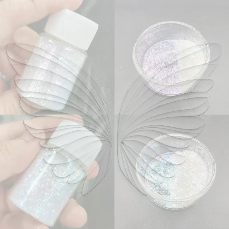 Super Shiny Golden White Mica Pearl Powder 1 Bottle Fade Resistant Nail Glitter for Salon Home Nail Art DIY Crafts