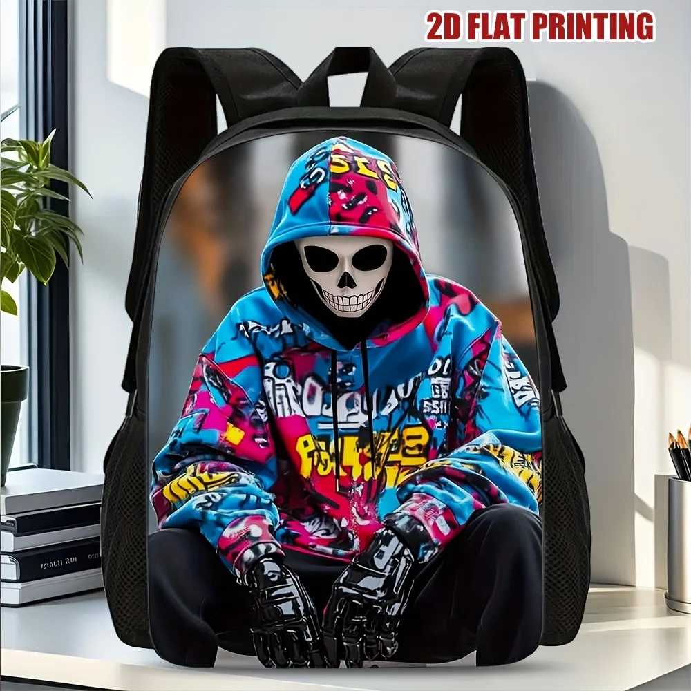 

1 Graffiti Robot Glove 2D Flat Printed Backpack - Comfortable for teens and students with removable shoulder straps