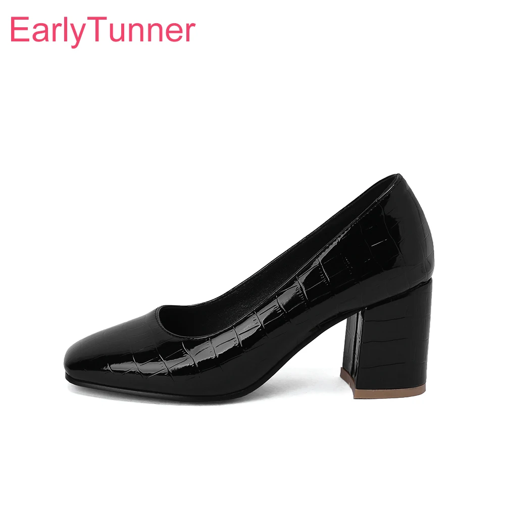 

2023 New Comfortable Black Brown Women Formal Pumps Sexy Sqaure Toe High Heels Lady Shoes Plus Small Big Size 11 32 43 46 48