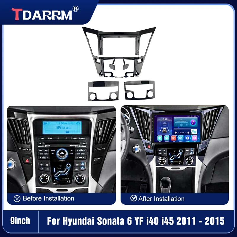 For Hyundai Sonata YF Android 2009-2015 Car Radio Frame System Navigation GPS Fascia Dashboard Frame Installation Trim Kit