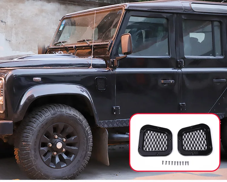 Für Land Rover Defender 2004-19 Front Motorhaube Belüftung Abdeckung Stahl Lufteinlass Scoop Air Outlet Schnee Abdeckung auto Zubehör – Detail 3