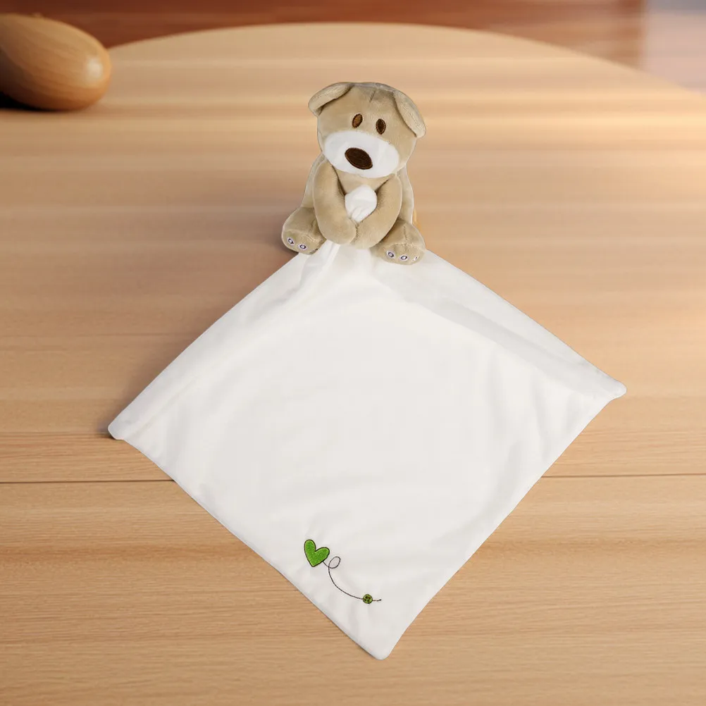 

2Pcs Security Blanket Soothing Bear Baby Comforter Soft Stuffed Animal Sleep Soother Newborn Gift Baby Soothing Stuffed Animal
