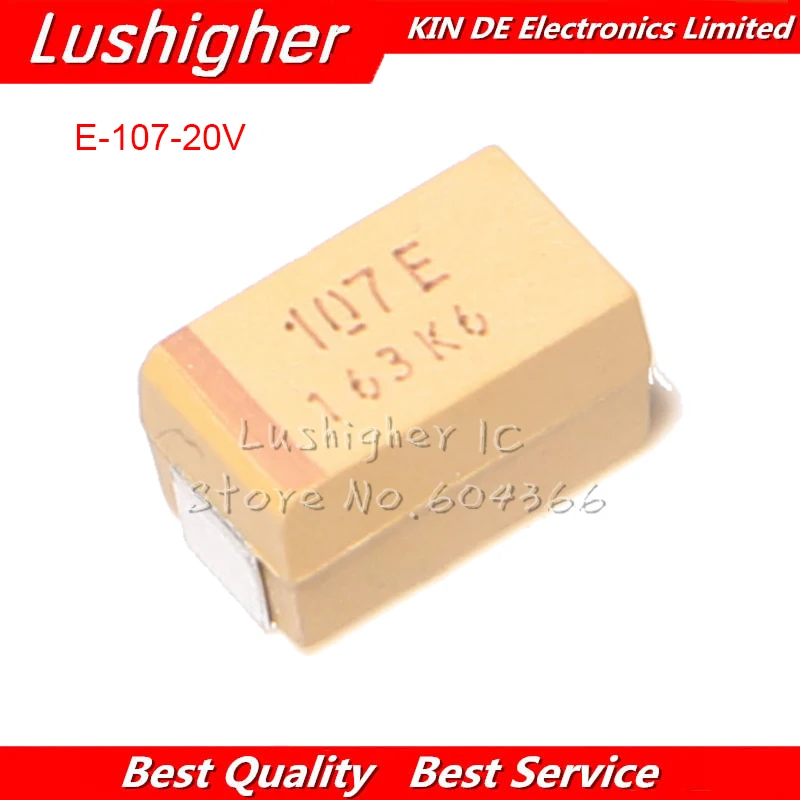 10 шт. 7343 чехол E 20V 100 мкФ 107E 107D SMD Танталовый конденсатор