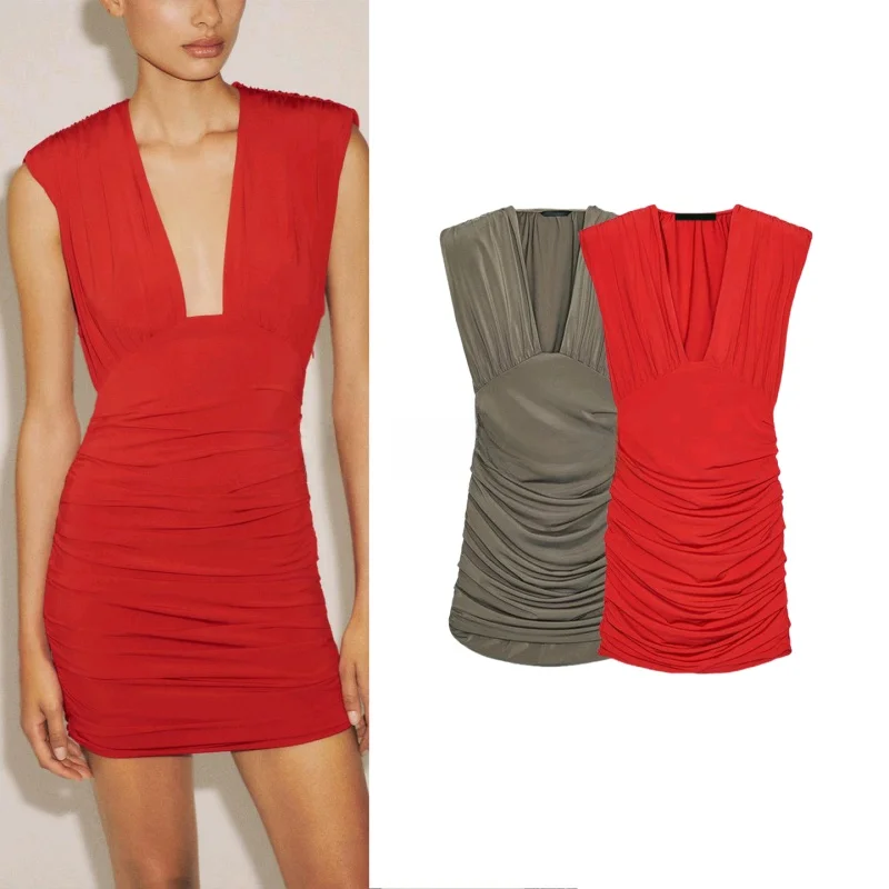 مثير ort Svel V-ne Dr مع منصات الكتف الخريف وصول جديد المرأة عادية Faion البوليستر Bodycon Dr