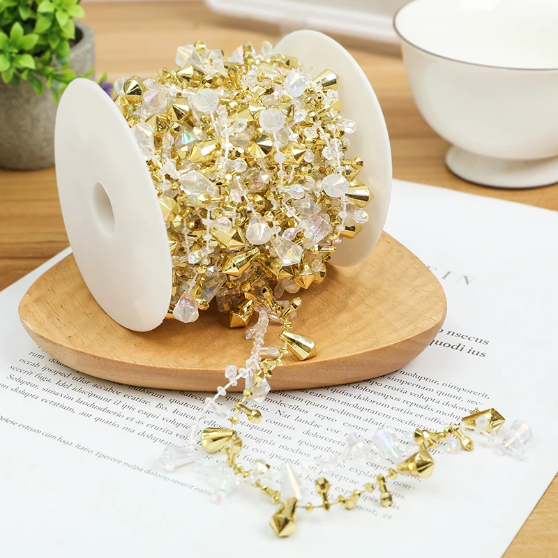 

5M/Roll Christmas Tree Beads Garland Curtain Artificial Plastic Beads Chain Wedding Decoration DIY Birthday Party Decor Ornament