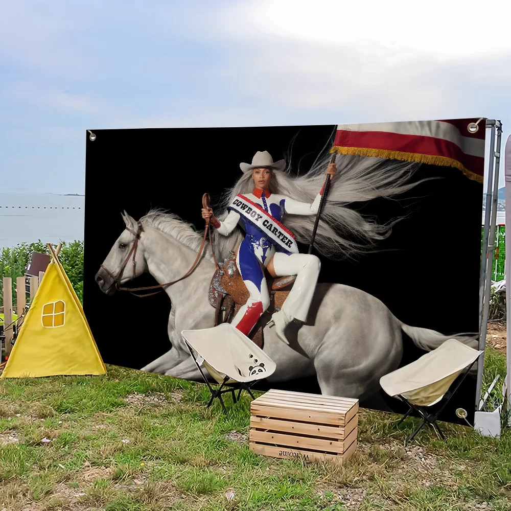 Singer Beyonce Cowboy Carter Flag For Picnic Party Art Home Decoration Outdoor Camping Banner