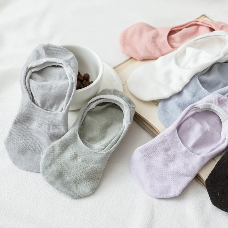 10 pieces = 5 Pairs/lot Invisible Candy Cotton Breathable Socks Women Summer Girls Casual Short Ankle Boat Low Cut Lady Sox