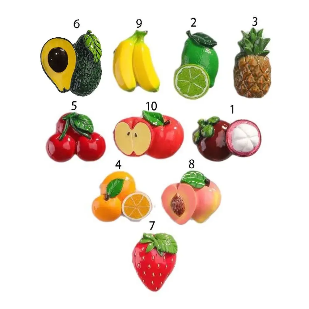 3D 3D Fruit Refrigerator Stickers Cute Magnetic Simulated Fruit Magnetic Stickers Fruit Design Cartoon Resin Food Toys