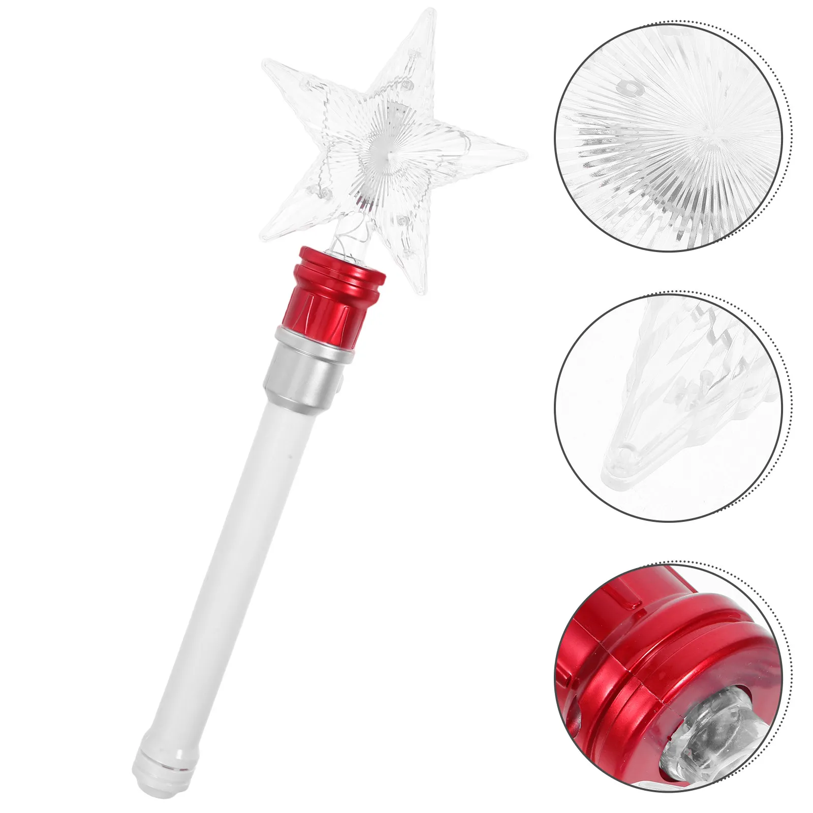 Glowing Star Wand Light Up Rotating Fairy Stick Party Festival Prop for Women Princess Costume