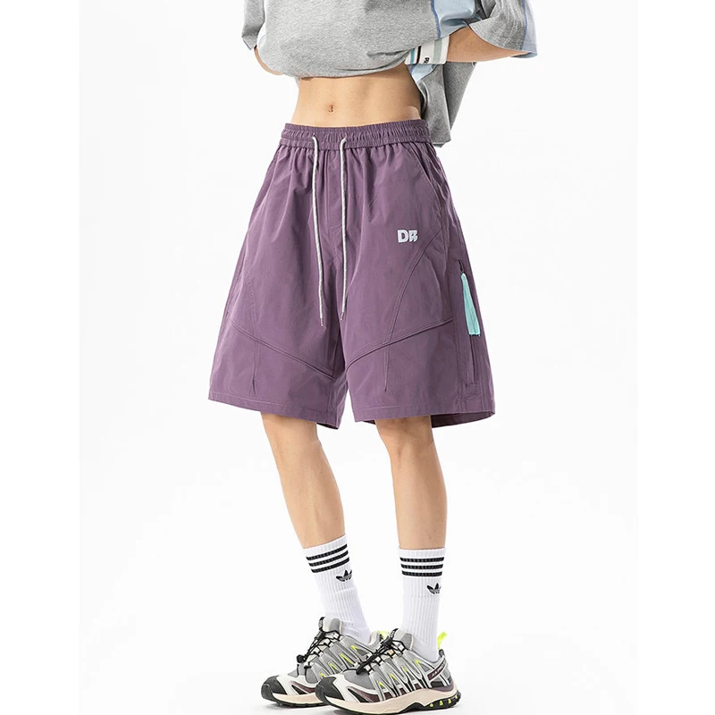 Men's Cargo Shorts 5 Point Pants Multi Pocket Loose Fit Drawstring Waist Workwear Shorts Outdoor Camping Hiking Summer Shorts