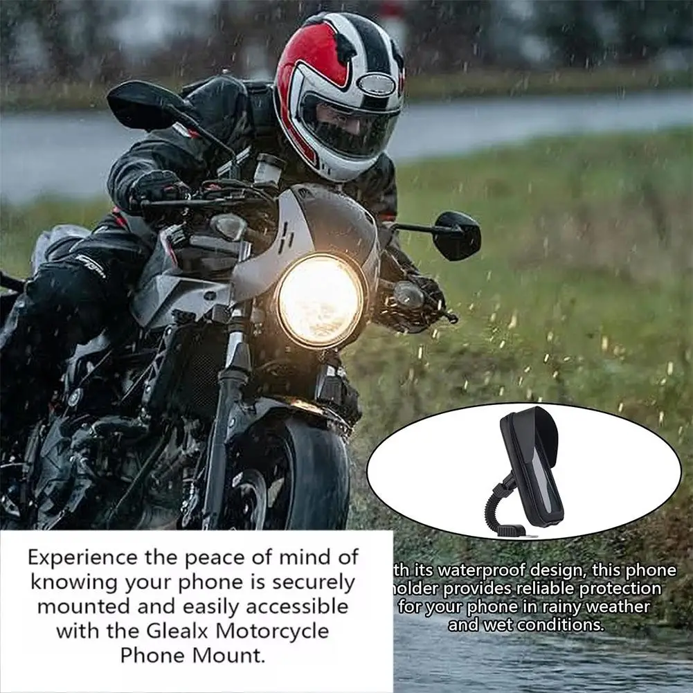 

Waterproof Motorcycle Mobile Phone Bag With Visor Tightly Fixed For Screen Rearview Mirror Holder Bicycle Pouch T B8c3