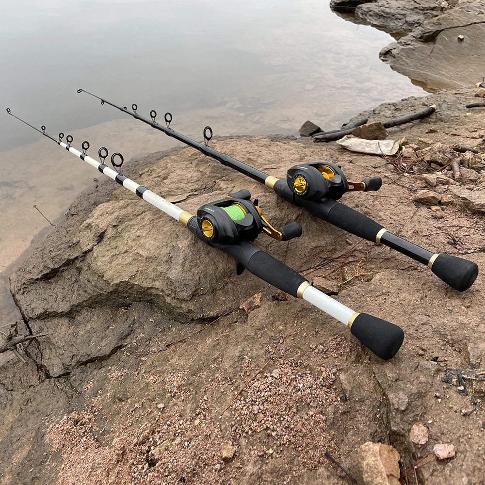 Ghotda Casting Fishing Rod Combo Telescopic Carbon Rod and Baitcasting Reel Portable Travel Fishing Rod Kit Baitweight 10-30g