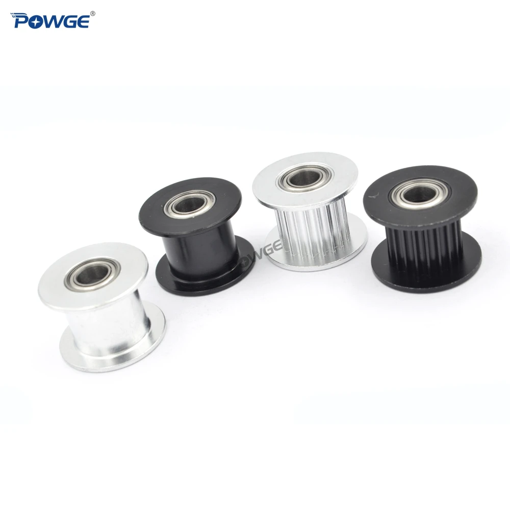 POWGE 2M 2GT 20 الأسنان Synchronou المهمل بكرة تتحمل 5 مللي متر الأسود مع تحمل ل GT2 مفتوحة حزام العرض 10 مللي متر 20 الأسنان 20 T السلبي عجلة