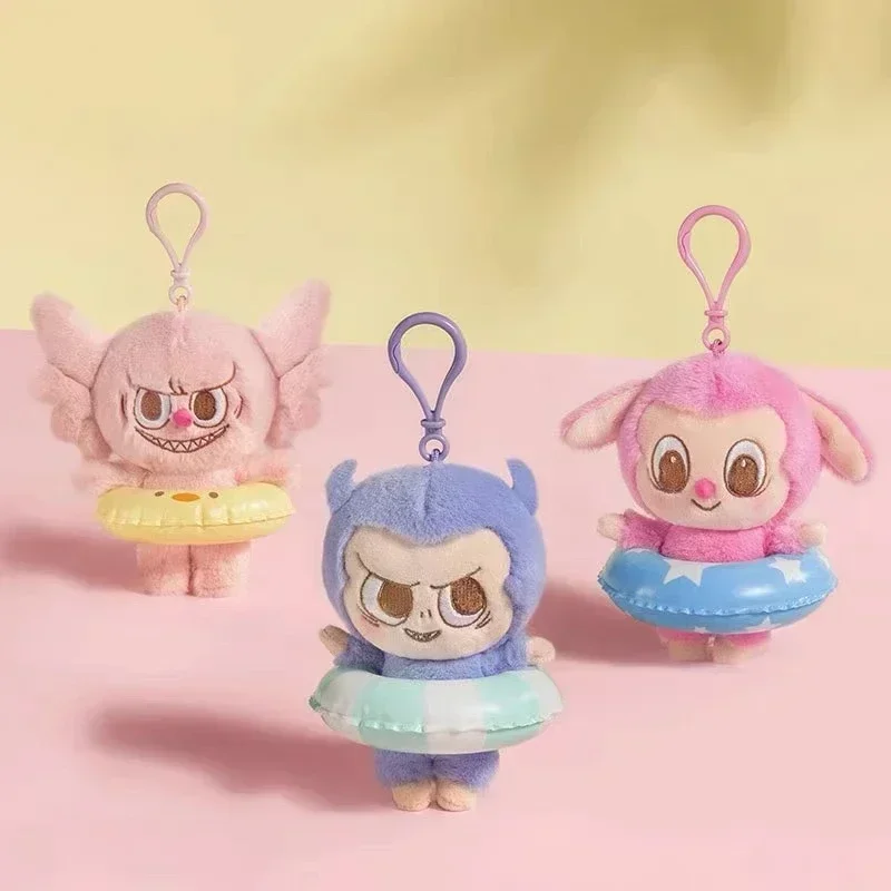

POP MART THE MONSTERS LABUBU Party Series Plush Cute Pendant Blind Box, Swimming Circle Design Mystery Collectible Toy Doll