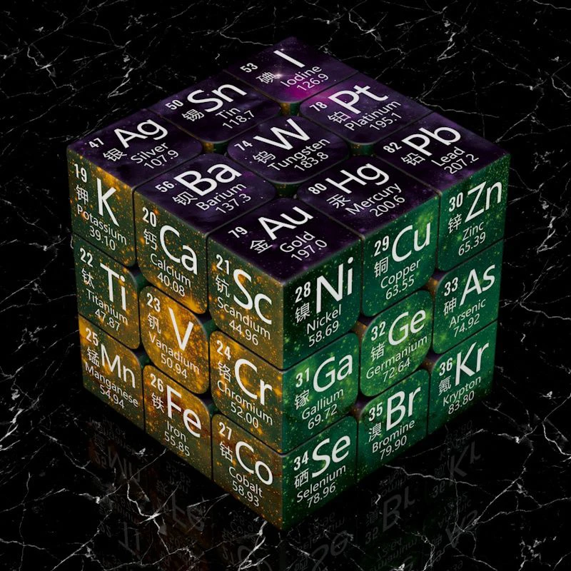 3x3x3 Magic Cube Chemical Periodic Table Physics 3x3 Puzzle Cubo Magico Students Mathematics Formula Kids Education Learning Toy