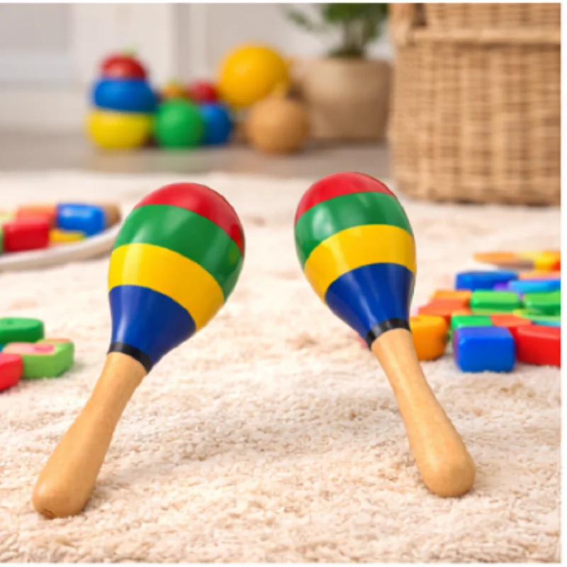 

Маленькие деревянные монтессори-погремушки (марафасы) разных цветов для развития мелкой моторики у детей, деревянная игрушка для малышей, подарок, игрушки и подарки