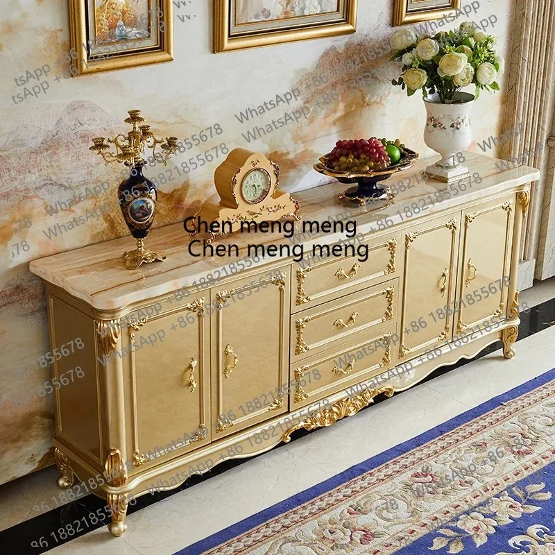 

Европейский мраморный буфет для столовой, чайный шкафчик, тумба для вина из массива дерева с резьбой, перегородка для гостиной, прихожая тумба-шкаф