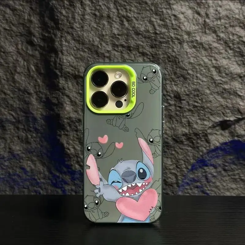 Y2K Disney Stitch Cartoon Phone Case for OPPO Reno 6 6Pro 7 7Pro 7Z 8T 1011F 12 Pro Plus 5G Matte Shockproof Back Cover