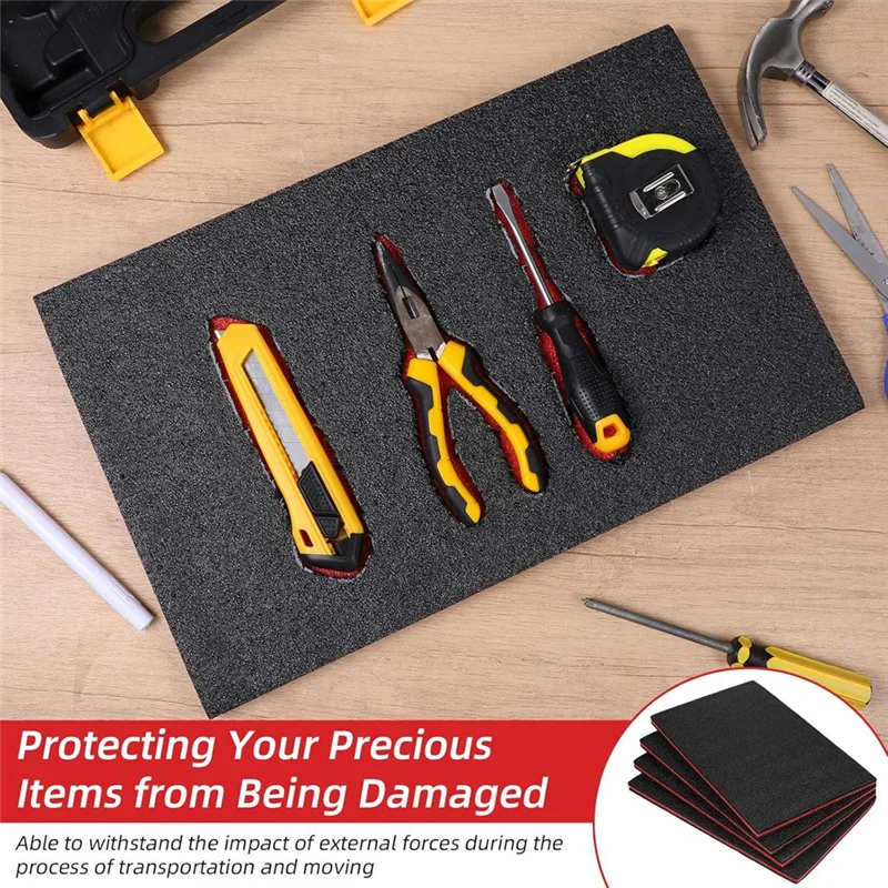 CQMF-8Pack Пенопластовый ящик для инструментов, пенопластовые вставки 15,7 х 9,8 х 0,8 дюйма для чехлов, полиэтиленовые листы для хранения для ящика для инструментов, жесткий чехол, инструмент