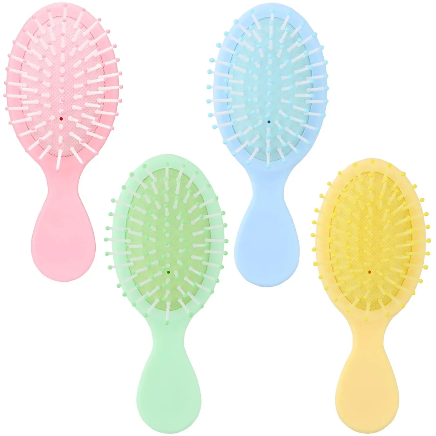 

4-Pack Mini Wet Hair Brush with Soft Bristles, Portable Detangler for Travel, Men and Women, All Hair Types