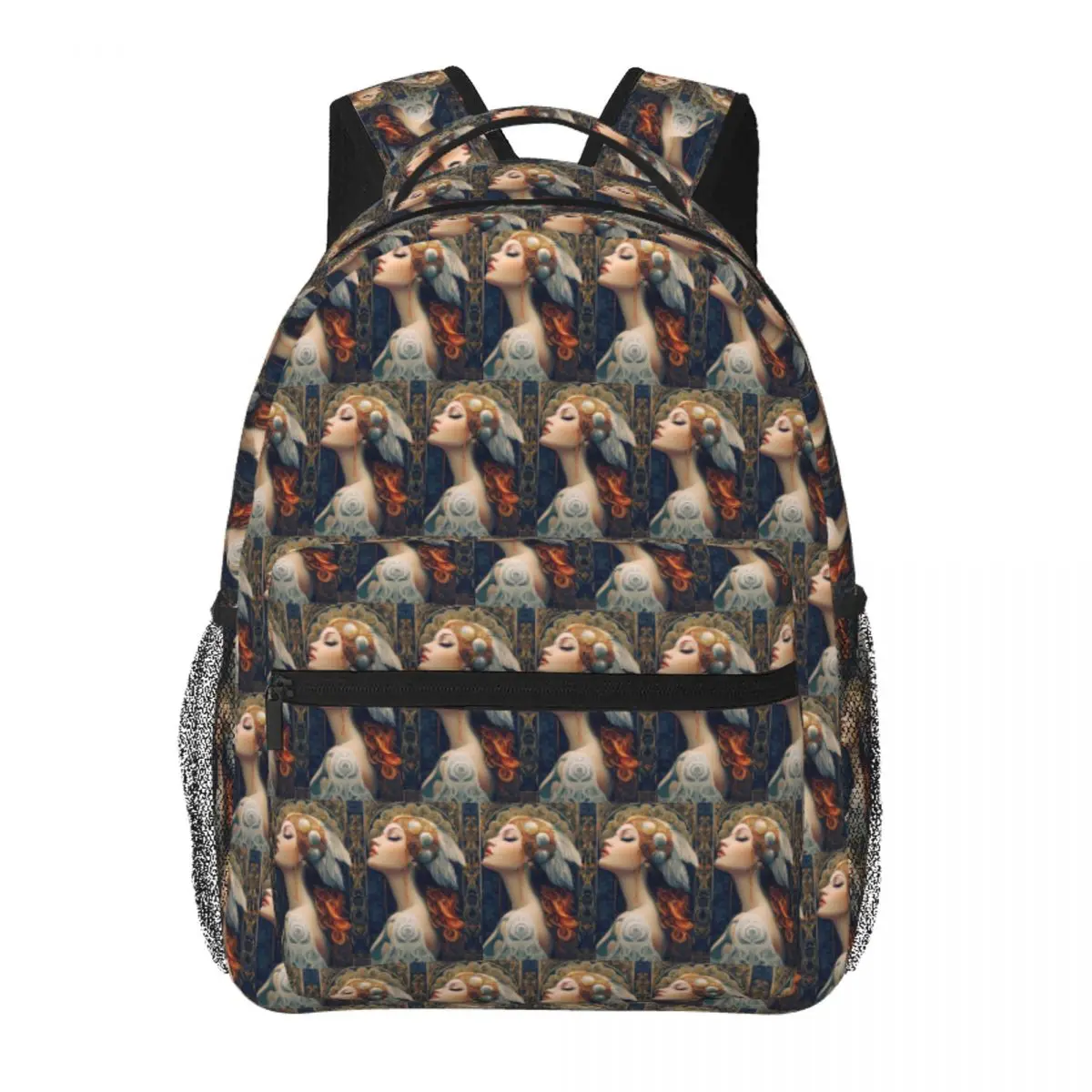 Art Nouveau Goddess Portrait Backpack Student BookBag Kids School Bag Laptop Shoulder Bags for Boys Girls