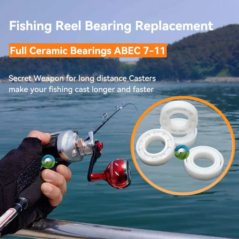 

4PCS 625CE Full Ceramic Bearing 5X16X5 mm Full Ceramic Zirconia Bearing ABEC-9 for Large Spinning Reel High Toughness 625 CE