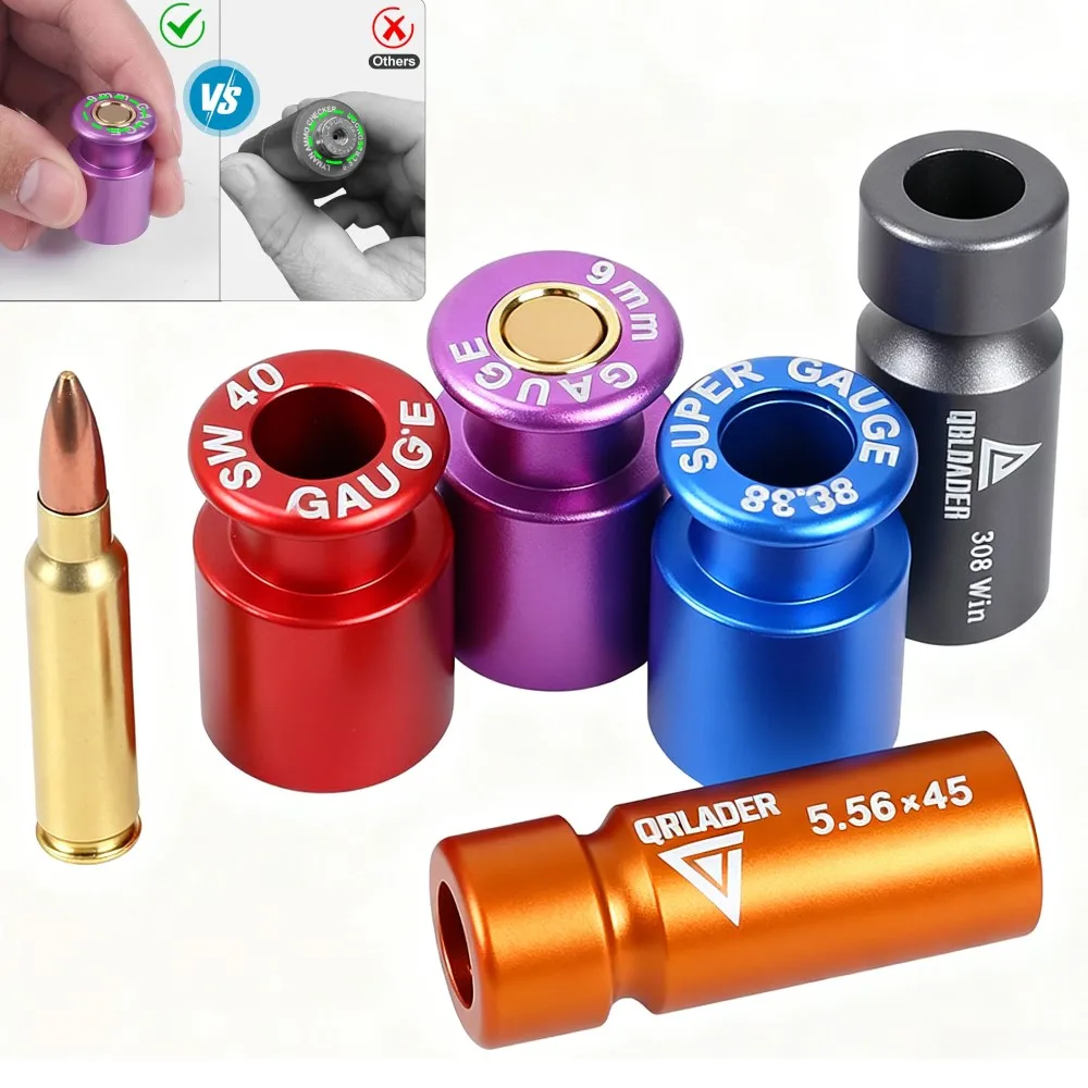 Тактический прибор для проверки боеприпасов, проверка перезарядки пули, 5,56x45 мм, 308Win/7,62x51 мм, 9 мм .38Super .40SW, проверка картриджа для пистолета, винтовки Тактический прибор для проверки боеприпасов, проверка перезарядки пули, 5,56x45 мм, 308Win/7,62x51 мм, 9 мм .38Super .40SW, проверка картриджа для пистолета, винтовки