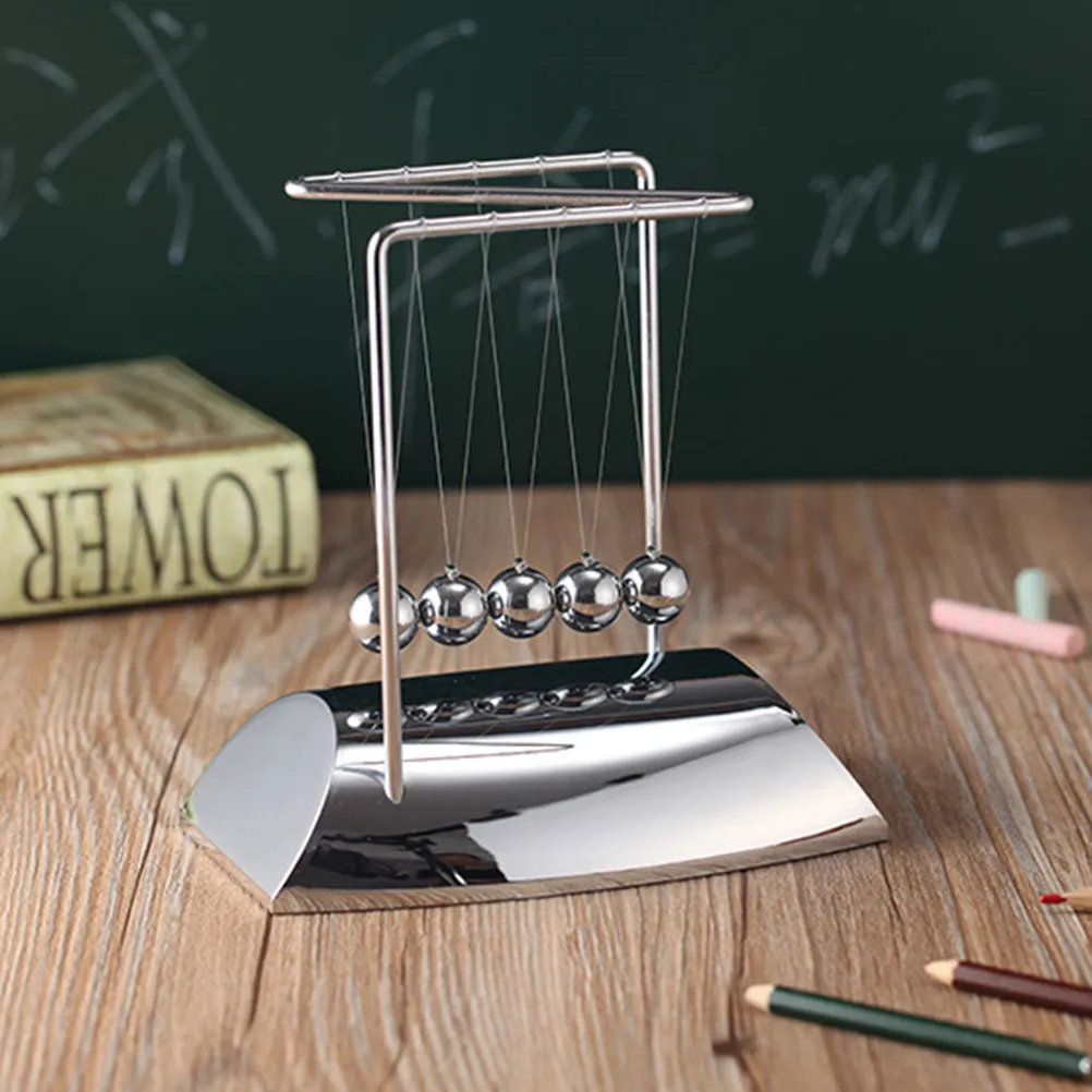 

1Pcs Premium Electroplated Cradle 5 Ball Desk Decor Teaching Aid for Classroom Home Balance Dynamics