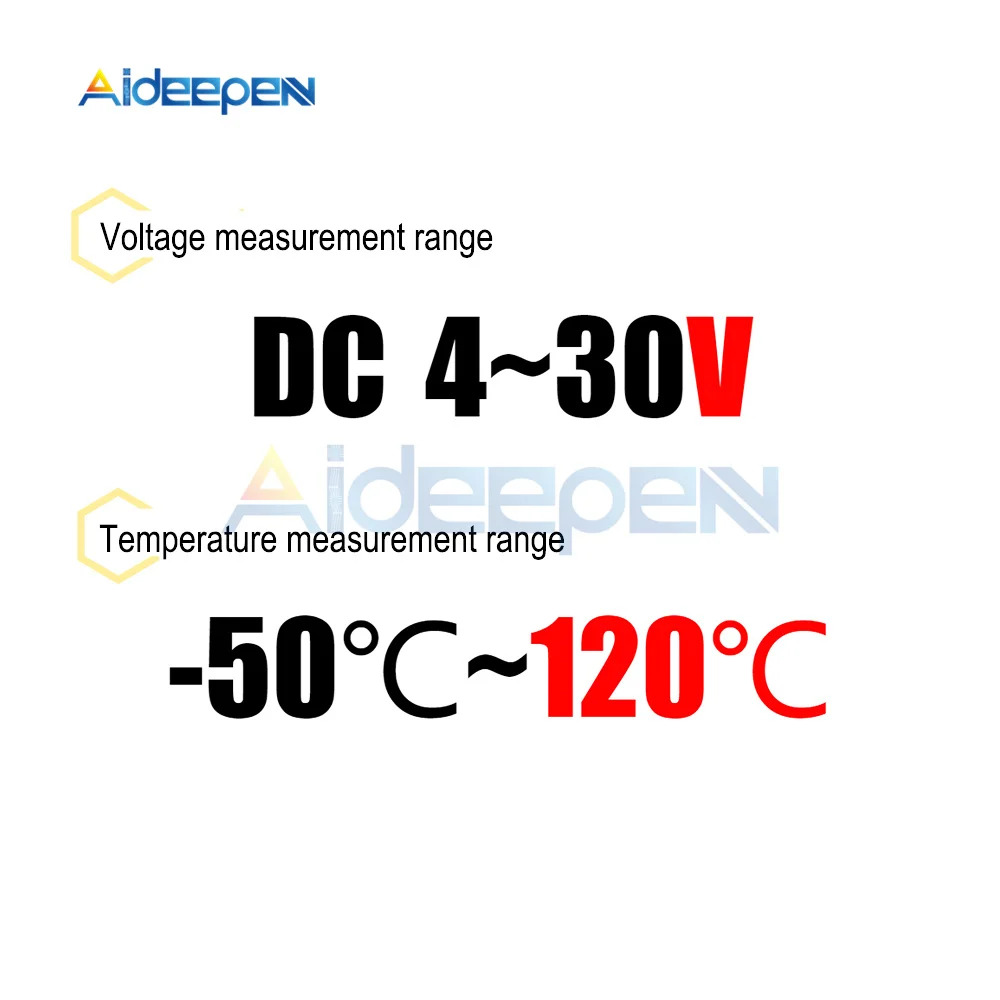 DC 4V-30V Voltage Temperature Measuring Instrument NTC 10K 3950 Probe two-way Thermometer Voltmeter 2 Temperature Sensing Probes