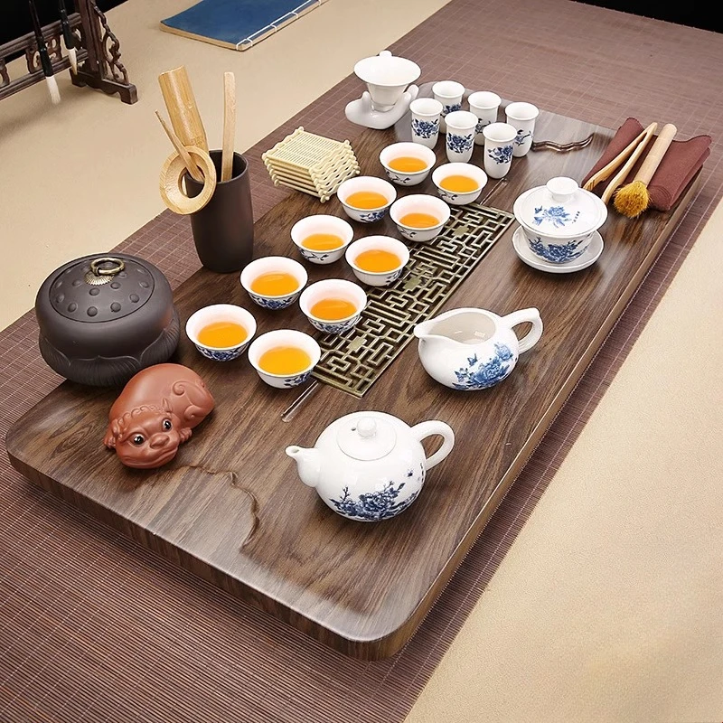 

Vintage Wooden Tea Tray Serving Living Room Coasters Pot Decorative Tea Tray Hospitality Rectangle Bandeja Madera Home Products