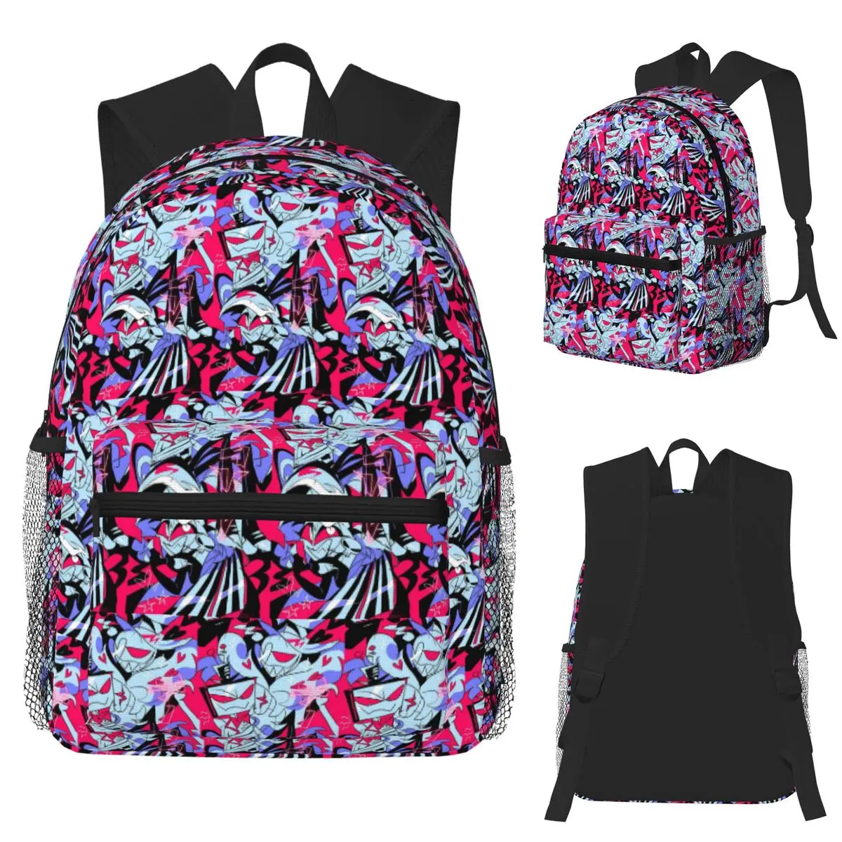 

Vox Hazbin Hotel LG TV Student Backpack School Bag Hiking Travel Daypack for Men Women Fashion Bookbag Shoulder Bags