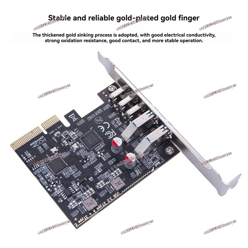 New-A47Q-USB PCIE Card 2Port USB3.2 GEN2 USB-A + 3Port Type C 10Gbps Expansion Card PCI-E X4 USB HUB Adapter For Desktop
