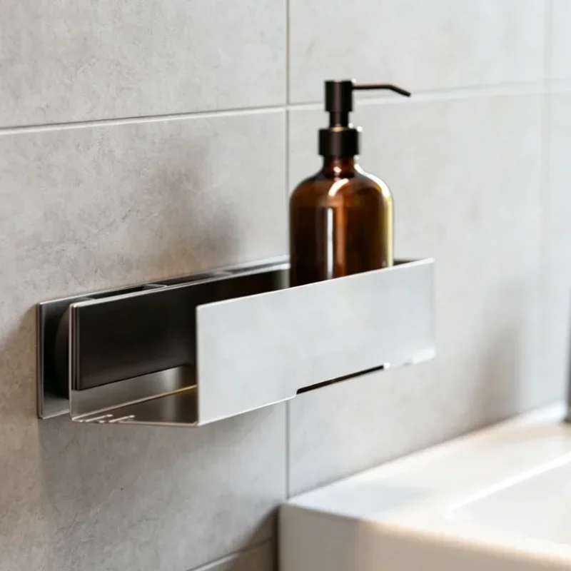 Support de salle de bain magnétique en acier inoxydable, mobile, sans perçage, portable et facile à installer