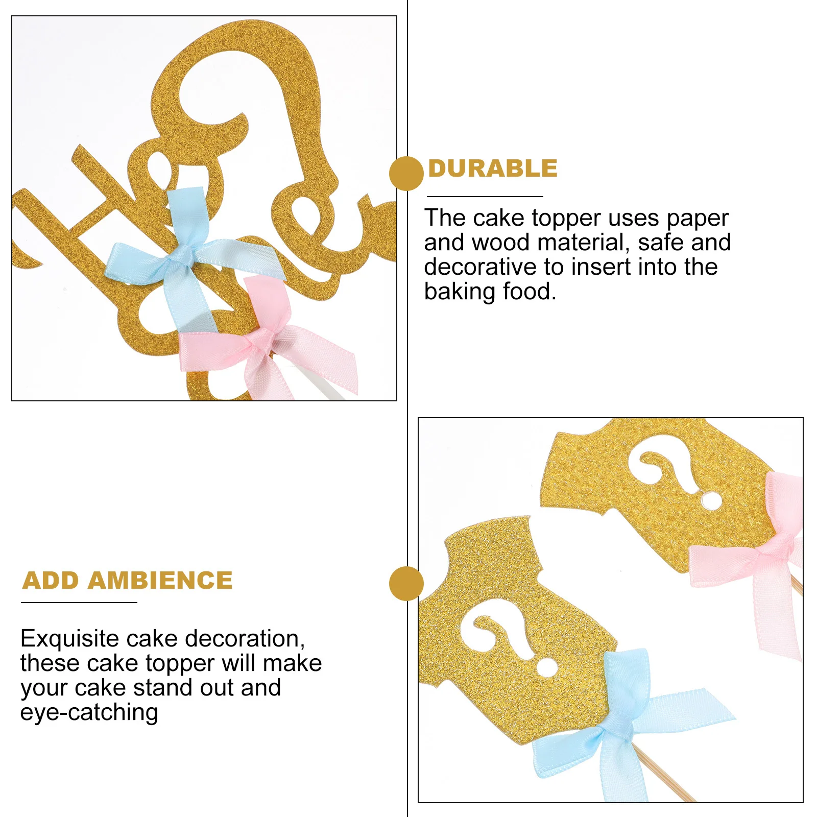 

25Pcs Gender Revelation Cake Topper Ornament Chic Baby Shower Cupcake Decor Party Favors Unique Reveal Decoration Set