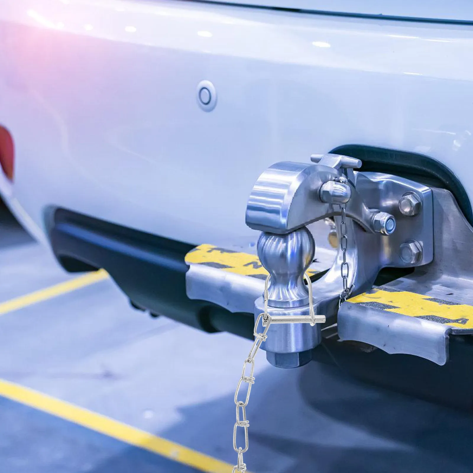 

Запорный штифт для прицепа, оцинкованный, усиленный, с цепью, для безопасного соединения прицепов