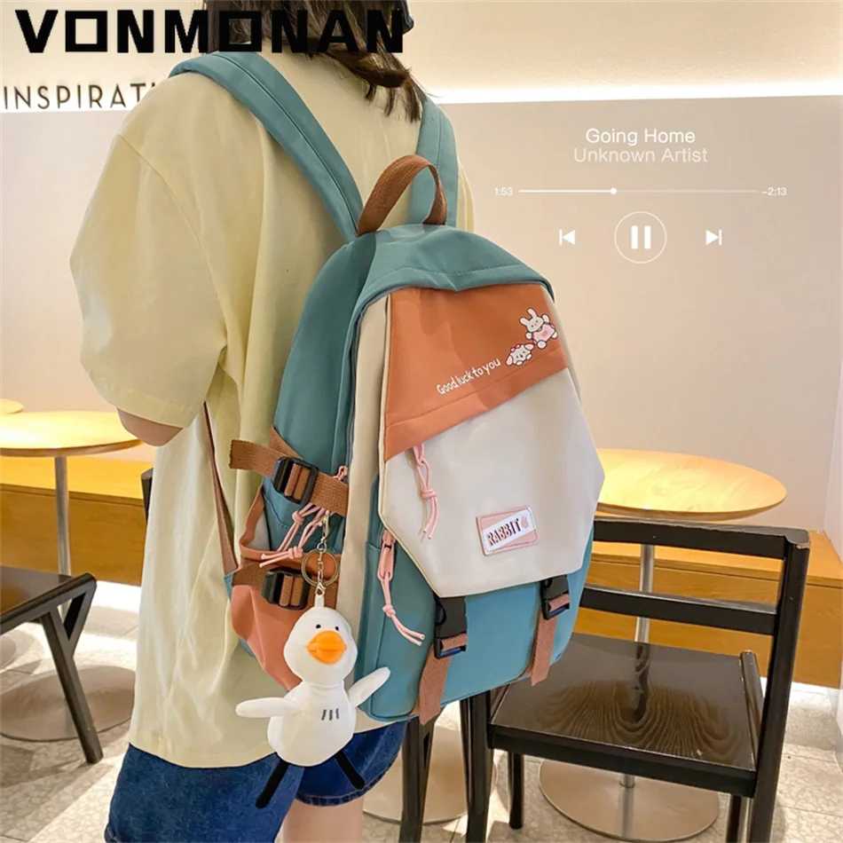 2024 Trendy Kawaii Bookbag Female Nylon Backpack Teenage Girl Harajuku Fashion Bag Ladies Laptop Cute Student Women School Bags