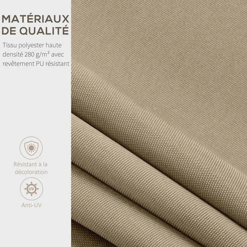 Auvents et tentures de remplacement pour tonnelles - Lambrequin Vagues Douces - Polyester haute densité 280 g/m² Anti-UV dim. 3.82L x 2.4L (avancée) beige
