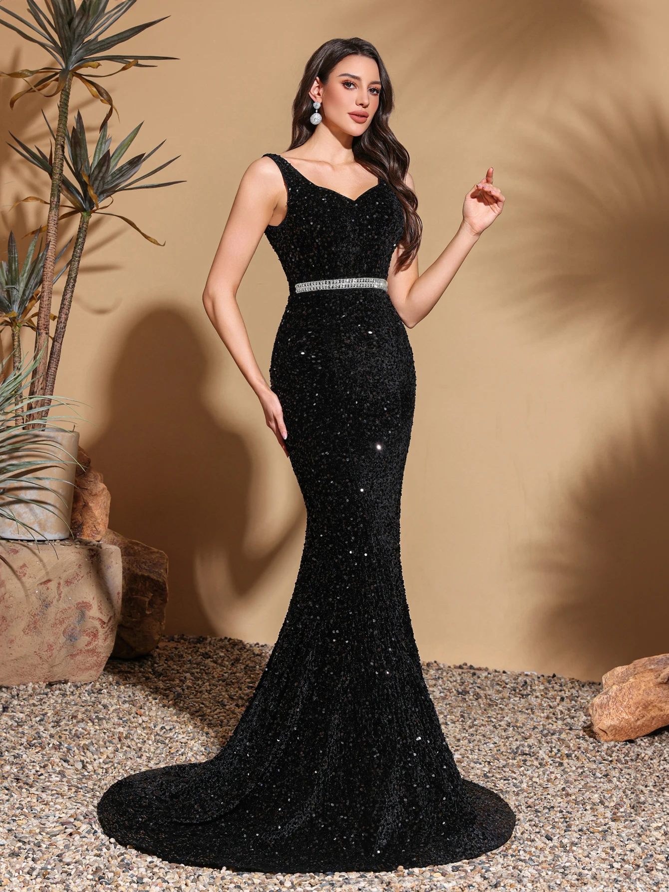 فستان طويل بالترتر الأسود مع حزام من حجر الراين عند الخصر للتجمعات العائلية، وحفلات أعياد الميلاد، فستان أنيق وعصري، فستان نسائي طويل، فستان سهرة، فستان سهرة نسائي، فستان بوتيك للحفلات الراقصة، فستان التخرج، وحفلات التخرج، وحفلات التخرج #1