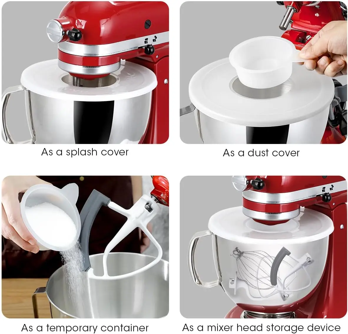 2 pokrywki na miski miksera, pokrywki chroniące przed rozpryskami miksera do KitchenAid 4,5-5Qt uchylna głowica stojak MixeCovers pokrywa