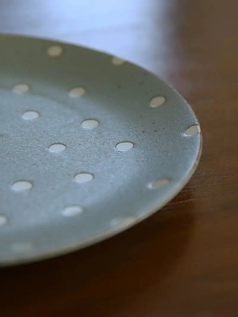 In Stock Japanese Imported Mino Ware Ceramic Round Large Flat Simple Style Breakfast Plate Dish Household Tableware