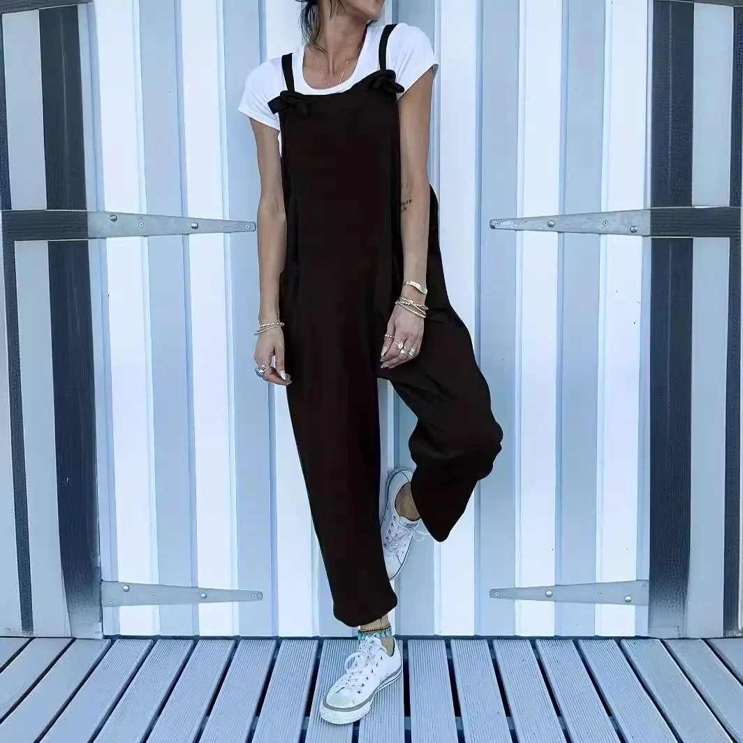 Sommer lose ärmellose Cargo Jumps uit neue Sling Jumps uits für Frauen Cargo Pocket weibliche Jumps uit Overalls für Frauen Hosenträger