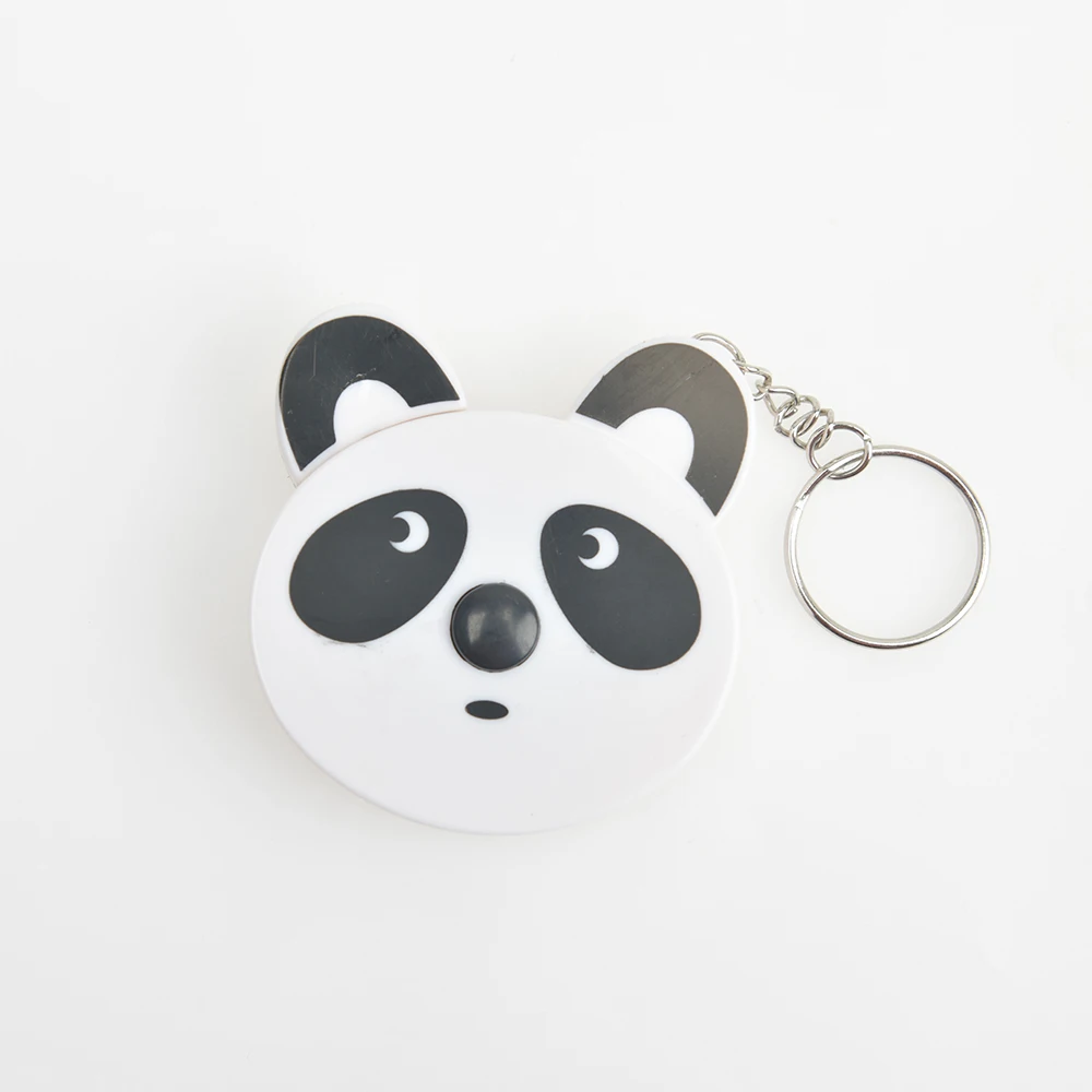 Mini fita métrica retrátil portátil dos desenhos animados, forma animal bonito, chaveiro, automático, 1pc