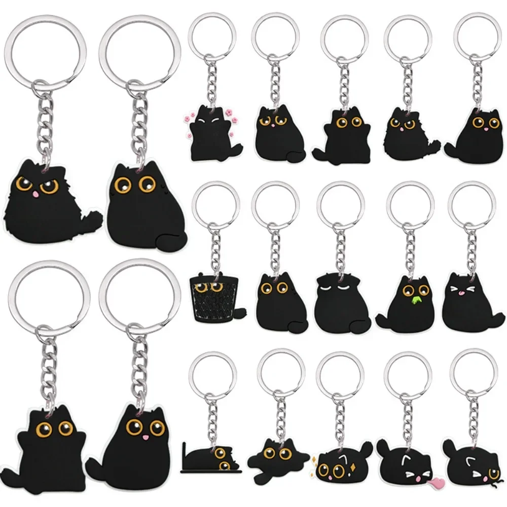 

Cartoon Black Cat Animal Pendant Backpack Bedroom Decoration Cute and Interesting Graduation Gift for Friends DIY Bag